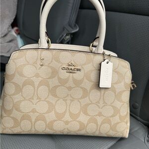 Coach Beige Signature Satchel Need it gone asap im moving
